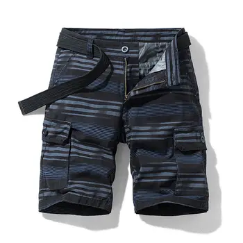2023 Vara Barbati Noua Moda Subțire cu Dungi pantaloni Scurți de Plajă Masculin Multi-buzunar Vrac Imprimare Bărbați de pantaloni Scurți de Înaltă Talie pantaloni Scurți Casual I24