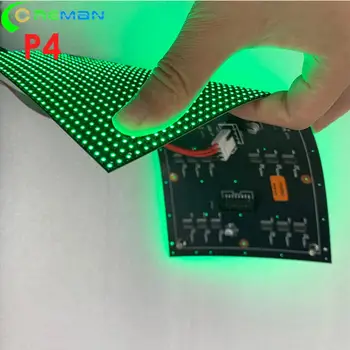 Shenzhen, guangzhou fabrica de led-uri fabricarea de interior curbat flexibil moale ecran cu led-uri modulul p4 64x32 32x32 matrice cu led-uri