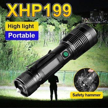 Cele mai noi XHP199 de Mare Putere Led Lanterna Lanterna Lanterna Puternica 18650 IPX6 USB Portabil Reîncărcabilă Lanterna Lampa de Tabără