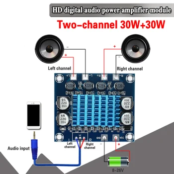 TPA3110 30w+30w Subwoofer Bluetooth Bord Amplificator de Sunet Clasa D Home Theater Audio Stereo Egalizator AUX Amp DC8V-26V