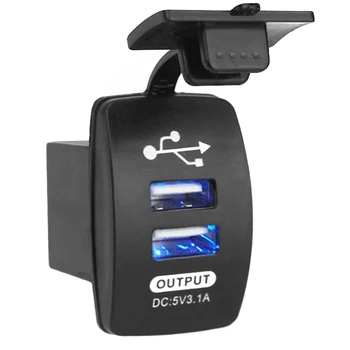 Rezistent la apa 12V 24V Mini Micro Dual USB Plug Auto Motociclete Brichetă Încărcător de Mașină 3.1 UN Încărcător USB DIY Taxa