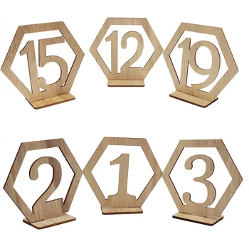 1-20 din Lemn Numerele de Masă Hexagon Lemn de Relaxare, Loc de Carduri de suport Suport Scaun Marker pentru Nunta Rustic Logodna Decor Consumabile
