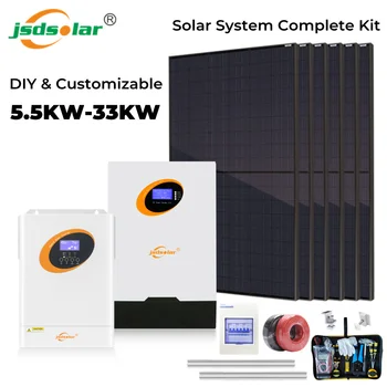 jsdsolar 5,5 KW 11KW Sistem Solar pentru Acasa, Kit Complet Cu Baterie LiFePo4 Invertor Hibrid de panouri Solare FOTOVOLTAICE Off Grid Sistem de Putere