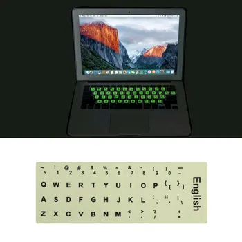 1 Buc Spaniolă Limba Engleză Limba Rusă Limba Arabă Franceză Tastatură Luminoasă Autocolante Scrisoare Alfabet Layout Sticker Pentru Laptop Desktop Decora