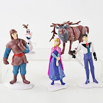 Disney Princess Anime Congelate 5Pcs 9-10cm Anna, Elsa, Kristoff, Sven Olaf Pvc Model Figurine Jucarii