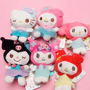 10cm Anime Sanriod Jucării Kawaii Kuromi Mea Melodia Hello Kitty de Plus Moale Animale Împăiate Păpușă de Pluș Perna Xmas Cadou Pentru Decor