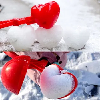Iubesc Forma De Inima Bulgăre De Zăpadă Filtru Clip Mucegai Din Plastic Rață Nisip Zăpadă Minge Face Mucegai Clemă De Iarna Copii Sport În Aer Liber Jucărie Distractiv