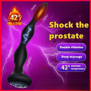 Electric Șocant Anal Plug Încălzire Prostata Anus Masaj Sex Masculin Fundul Masturbez Anal Margele Puternic Vibrating Buttplug 18+ Sexshop