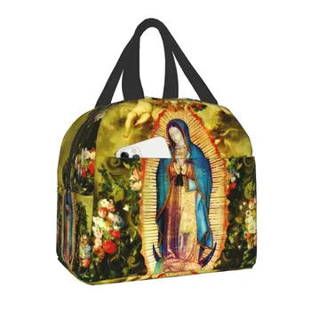Our Lady Of Guadalupe Mexican Fecioara Maria Sac de masa de Prânz Termică Cooler Izolate Cutie de Prânz pentru Femei, Copii, Alimente Portabil Picnic Saci