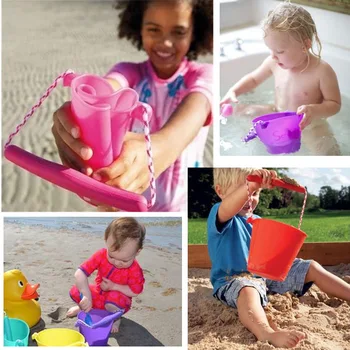 Vara Plaja Jucarii pentru Copii din Silicon Nisip Set Kit Portabil de Plaja Găleată de Apă cu Nisip Jucarii de Exterior Plaja de Joc Jucarii pentru Copii Cadouri