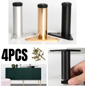 4BUC de Metal Reglabil Picioare de Mobilier de Înlocuire Aliaj de Aluminiu 3Colors Pentru Cafea Ceai de Masă Cabinet Standuri TV Canapea Cu Șuruburi