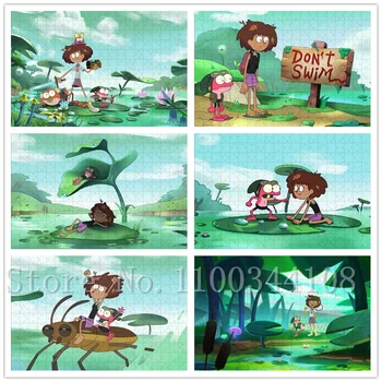 1000 Piese Disney Desene animate Jigsaw Puzzle-uri Educația Copiilor Jucării Amphibia Show TV Puzzle-uri din Lemn DIY Joc de Inteligenta Jucarii