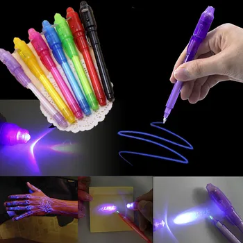 Tablou Magic Stilou cu Cerneală Iluminate Invizibil Lampă Multifuncțională de Pictură pentru Copii Magic Pen UV Verificați Bani