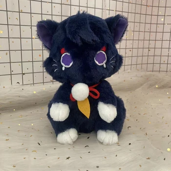 25cm Joc Genshin Pisica Neagra Pufos Impact Wanderer animale de Companie Jucării de Pluș Scaramouche Cat Cosplay Papusa Moale Umplute Perna Cadou Pentru Copii