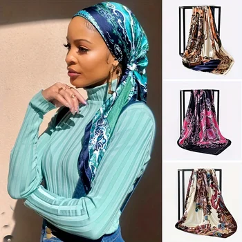 Brand de lux 90*90cm hijab Mătase Eșarfă Mare de Femei de Moda Centura de Satin Model Square lady Design Batista Batista batista