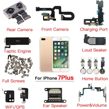 Camera frontală de Încărcare de Andocare Acasă Buton Power Volum Cablu Flex casca Difuzor Șuruburi Pentru iPhone 7 Plus Înlocuire