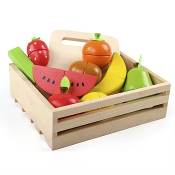 Lemn de simulare bucătărie de jucărie taie legume fructe desert set Montessori educația timpurie pretinde jucărie de fata baiat cadou