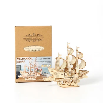 3D din Lemn, Puzzle, Jocuri Creative, Puzzle Asamblat Blocuri Ocean Barca 3D tridimensional de Puzzle pentru Copii Jucării DIY