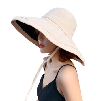 Reversibile Găleată Pălărie Cu Borul Larg Bloc De Soare Pliabila Elastic Moale Respirabil Lavabile Refolosibile Pentru Vara