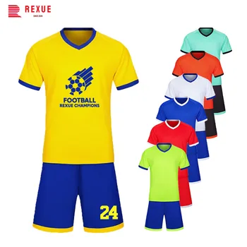Fotbal Uniforma Pentru Bărbați Baieti De Fotbal Jersey Set Copii Sport Shirt, Cu Pantaloni Scurți Costum De Sport De Formare Iute Uscat Respirabil