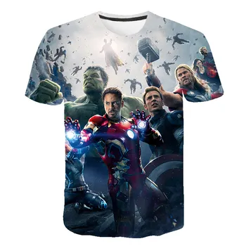 2-14 Ani Baieti Avengers tricouri Copii 3D Marvel Print T Camasa pentru Fete Pentru Copii de Vara cu Maneci Scurte Topuri de Îmbrăcăminte pentru Sugari
