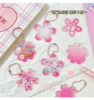 Cherry Blossom Copii Adulți Gooka Goo Placa de Autocolante Gradient DIY pline de culoare Roz Casă de Creație Mic Disc Portabil Pandantiv