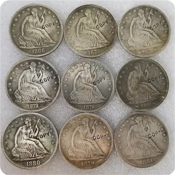 Statele UNITE ale americii (1866-1890)-P AȘEZAT LIBERTATE JUMĂTATE de DOLAR MONEDE COPIA monede comemorative-replica monede medalie de monede de colecție