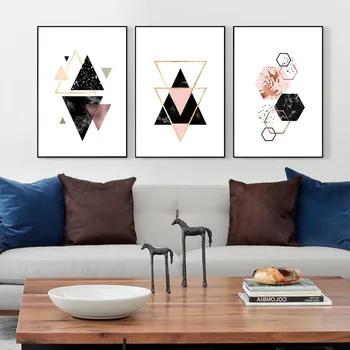 Pictura Abstractă Geometrice, Printuri Si Postere Pentru Camera De Zi De Decorare Stil Nordic Pictura Decor De Perete Panza Neînrămate
