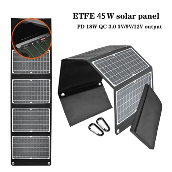 JMUYTOP ETFE 45W încărcare Solară Pliabilă PD 18W Portabil Putere Banca Tip C PD USB QC3.0 5 V 9V 12V Ieșire panouri solare, generator