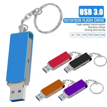 USB 3.0 Metal Lanț Cheie USB Flash Drive 16GB 32GB 64GB 128GB Pendrives capacitatea reală Pen Drive usb stick