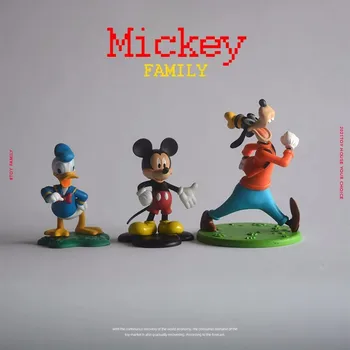 12PCS 5-10cm Mickey serie Mickey, Goofy, Donald Duck papusa ornamente model de desene animate