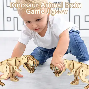 1 Set de Moda Dinozaur Animale Jucarii Copii Jigsaw Puzzle-uri de Dezvoltare Intelectuală a Îmbunătăți Capacitatea de rezolvare a problemelor