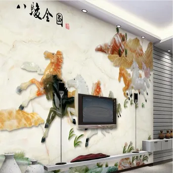wellyu Personalizate picturi murale de mari dimensiuni de înaltă calitate de jad sculptură opt Chun Figura TV camera de zi canapea fundal tapet de perete