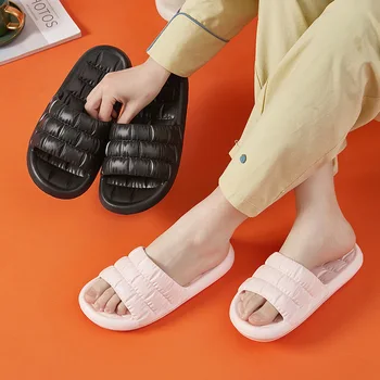 Vara Pereche de Sandale de Baie de Origine Non-Alunecare pentru Bărbați Papuci de casă în aer liber Fund Moale Femei de Agrement Pantofi Plat