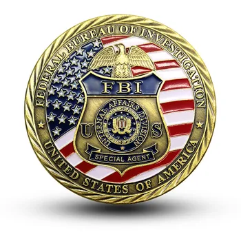 Statele unite, Biroul Federal de Investigații Suvenir Placat cu Aur, Monede de Colecție SF. Michael Monedă Comemorativă Moneda