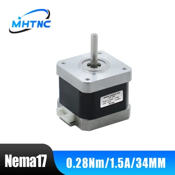 MHTNC Nema17 Motor pas cu pas Cu 0,28 Nm 42HS34 1.5 a 34mm Lungime 5mm Putul a 4-plumb 2 plase pentru CNC 3D Printer XYZ Gravor