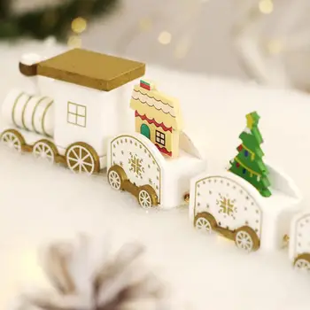 Colorate Ambarcațiuni De Colectie Ornament Model De Tren Crăciun Fericit Decor Din Lemn De Crăciun Tren Favoarea Partidului
