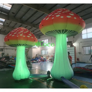 transport gratuit la ușă,Popular Parc decor uriaș gonflabil ciuperci model pentru partidul decor, lumina LED-uri de ciuperci replica