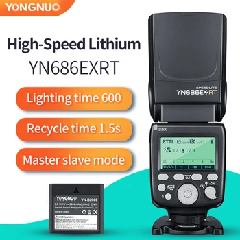 YONGNUO YN686EX-RT ETTL Flash Speedlite Wireless 2.4 G HSS 1/8000s Master Flash Speedlite cu Litiu baterie pentru Canon