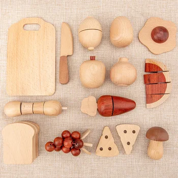 Copii din Lemn Bucătărie de Jucărie pentru Copii de Simulare ustensile de Bucătărie Miniatură Pretinde Casă de Joacă Jucării Educative Copii Cadouri de Craciun