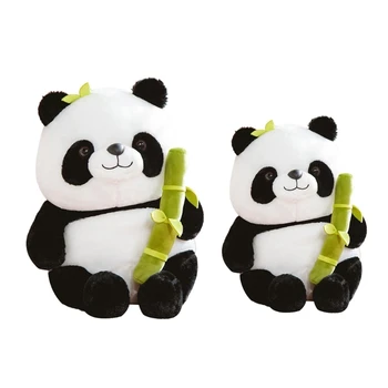 Panda de pluș Drăguț Animal de Pluș care Deține Bambus 10/16 Inch Înălțime de Dormit Sida X90C