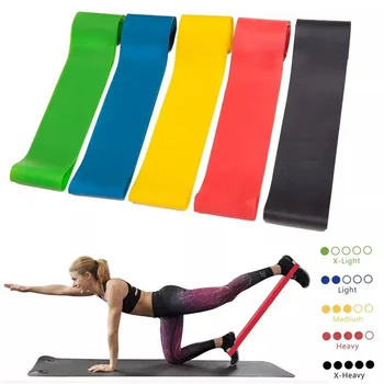 Elastic banda de cauciuc pentru yoga și Pilates, set de 5 benzile de rezistență, de formare de fitness echipamente, echipamente sportive