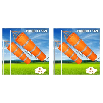6PCS Ciorap de Vânt Rip-Stop Direcția Vântului Măsurare Ciorap Bag Cu Reflexie Curea Pentru aer Liber Aeroport Ferma
