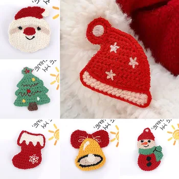 Crăciun Ac De Păr De Lână Tricotate De Par Clip Amuzant Copac Xmas Hat Bell Agrafe Copilul Pălării Pentru Copii Cadouri Accesorii De Par
