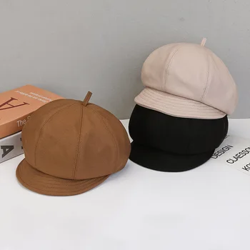 O Pălărie Trei Purta Bereta Femeilor O Varietate de Uzură Metoda Mici Margine Octogonal Pălărie