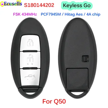 Keyless-Go 3 Butoane Inteligente de la Distanță Cheie FSK 434MHz PCF7945M/4A Chip pentru Infinit Q50 2013-2018 S180144202