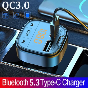 Bluetooth 5.0 Transmițător FM Handsfree Car MP3 Player QC3.0 PD24W Dual USB Încărcător Rapid Colorate de Lumină Ambientală Accesorii Auto