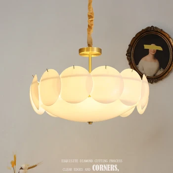 Post-Modern, De Lux Lumina Cupru Candelabru Camera De Zi Sala Lampa Franceză Crema De Mese În Stil Lampă