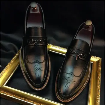 De înaltă Calitate Mens de Afaceri Formal Pantofi Brogue Pantofi Barbati Ciucure Stil Britanic Sculptate din Piele Pantofi Casual de Afaceri oxford