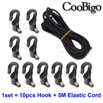 1set Grele Elastic de Bungee Șoc Cablul Curea Stretch Cârlig din Plastic pentru Masina de Bagaje, Cort, Caiac, Barca, Canoe, Biciclete Coarda Cravată